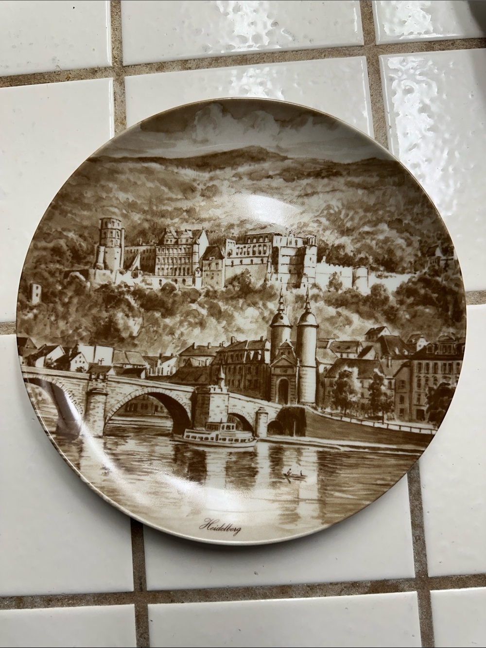 Kaiser Sepia Scenic Decorative Plate - Heidelberg